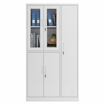 Armadio di stoccaggio d'acciaio del metallo di 2 porte delle porte 3 di vetro per l'archivio ed i vestiti