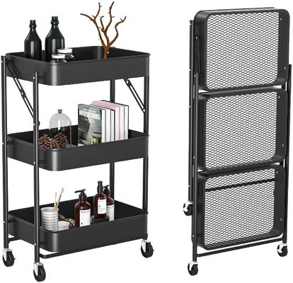 Carrello mobile piegante di stoccaggio del metallo del ODM per la cucina
