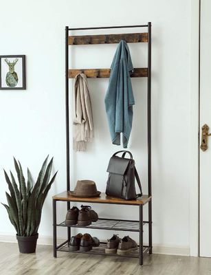 Organizzatore d'acciaio dello scaffale dello scaffale di Hall Shoe Bench 3 Tires del cappotto