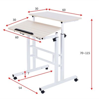 Tabella di piccola dimensione regolabile di studio di altezza di legno del bordo della struttura del metallo