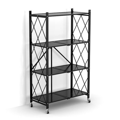 Scaffale domestico di piegatura del metallo di Tires della cucina 4 con 4 ruote